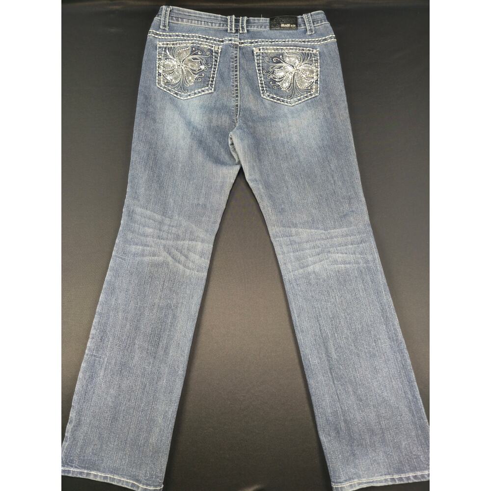 Grace in LA Size 17 Womens Bootcut Stretch Jeans Rhinestone Embellished Pockets - Picture 8 of 13